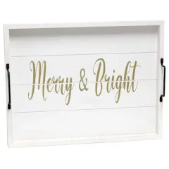 Elegant Designs&trade; 15.5" Merry & Bright Serving Tray with Handles