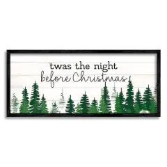 Stupell Industries Night Before Christmas Trees Framed Gicl&eacute;e Art Green and White with Black Frame