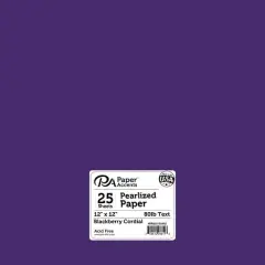 PA Paper&trade; Accents 12" x 12" 80lb. Pearlized Paper, 25 Sheets Blackberry Cordial