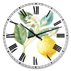 Designart 'Floursack Lemon I Farmhouse Wall Clock