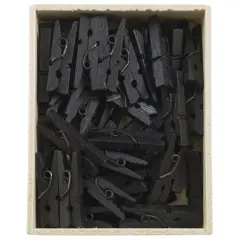 JAM Paper 7/8" Wood Clothespins, 100ct. Black