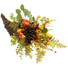 20" Apple & Pear Cornucopia Fall Harvest Decoration
