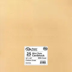 PA Paper&trade; Accents 12" x 12" 80lb. Mini Dot Cardstock, 25 Sheets Cotton Grass