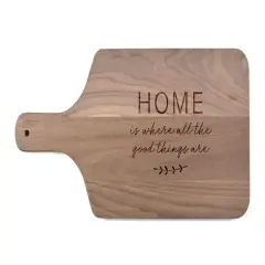 17" Home is Where the Good Things Are Walnut Paddle Cutting Board