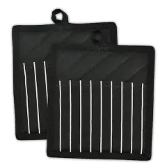 DII&reg; Chef Stripe Potholders, 2ct. Black