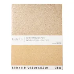 Champagne Glitter 8.5" x 11" Cardstock Paper by Recollections&trade;, 24 Sheets