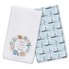 Voice Of The Sea Wreath Tea Towel Set
