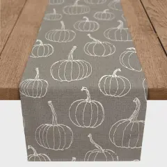 90" Gray Pumpkin Pattern Cotton Twill Runner