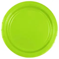 JAM Paper 7" Paper Party Plates, 50ct. Lime Green