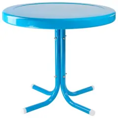 22" Outdoor Retro Tulip Side Table Blue