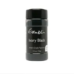 Gamblin Artist's Color Dry Pigments, 4oz. Ivory Black