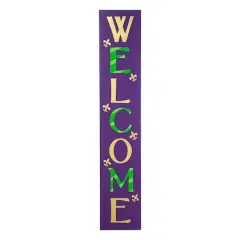 Glitzhome&reg; 42" Mardi Gras WELCOME Wooden Porch Sign