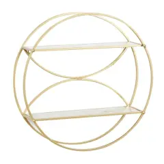 CosmoLiving by Cosmopolitan Gold Metal Contemporary Wall Shelf, 22" x 22" x 7"
