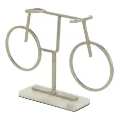 13" Silver Metal Contemporary Bicycle Sculpture