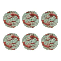 Hello Honey&reg; 10.25" Red & Blue Lobster Feast Stoneware Plates, 6ct.