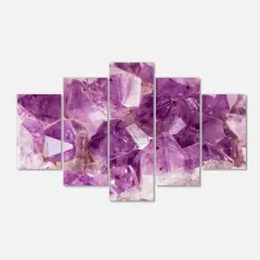 Designart - Purple Amethyst Macro - Contemporary Canvas Wall Art Print