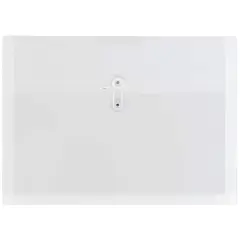 JAM Paper Letter Booklet Plastic Envelopes with Button & String Tie Closure, 12ct. Clear