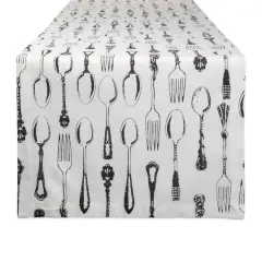 DII&reg; 72" Vintage Flatware Print Table Runner