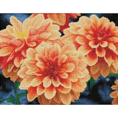 Diamond Dotz&reg; Intermediate Peach Dahlias Pre-Framed Diamond Painting Kit