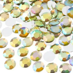 John Bead 12mm Acrylic Round Flat Back Rhinestones, 400ct. Yellow AB