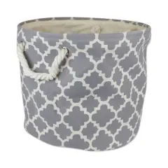 DII&reg; 9" Gray Lattice Fabric Bin