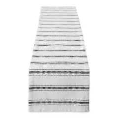 DII&reg; 108" Black Zig Dobby Stripe Table Runner