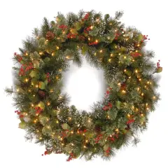 48" Pre-Lit Wintry Pine Wreath