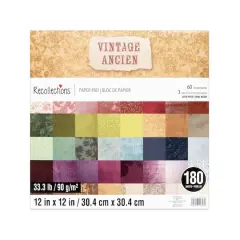 12" x 12" Vintage Paper Pad by Recollections&trade;, 180 Sheets