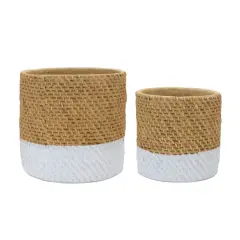 Woven Stone Planter Set