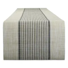 DII&reg; 72" Black Stripe PVC Woven Table Runner
