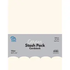 PA Paper&trade; Accents Cream Stash Pack 8.5" x 11" Cardstock, 50 sheets