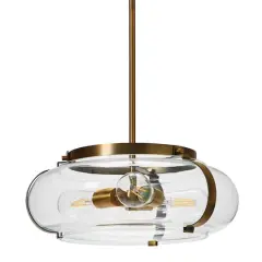 Hello Honey&reg; Robert Stevenson Lighting Alston Brushed Bronze Glass & Metal Ceiling Light