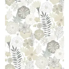 RoomMates Perennial Blooms Peel & Stick Wallpaper Beige