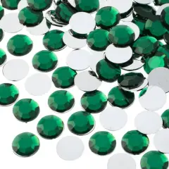 John Bead 12mm Acrylic Round Flat Back Rhinestones, 400ct. Green