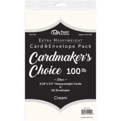PA Paper&trade; Accents Cardmaker's Choice 100lb. Card & Envelope Pack, 4.25" x 5.5" Cream