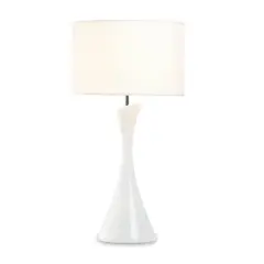 24'' Sleek Modern White Table Lamp 