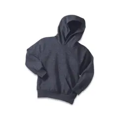 Port & Company&reg; Neutrals Youth Core Fleece Pullover Hooded Sweatshirt Heather Navy