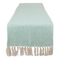 DII&reg; 108" Handloom Chevron Table Runner Aqua
