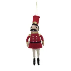 Hello Honey&reg; 7.25" Handmade Wool Felt Soldier Ornament with Glitter