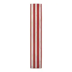 90" Red & White Distressed Stripes Table Runner