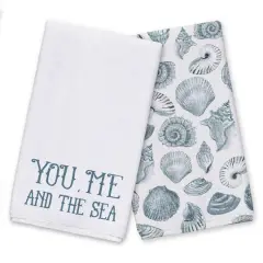 You Me & The Sea Tea Towel Set Blue/White