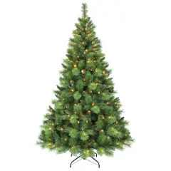 7.5ft. Pre-Lit Adirondack Artificial Christmas Tree, Multicolor LED Lights