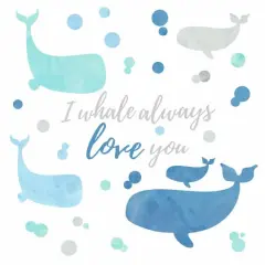 RoomMates I Whale Always Love You Peel & Stick Giant Wall Decals