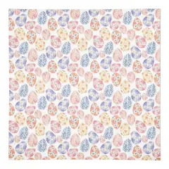 Colorful Floral Easter Eggs 10" x 10" Cotton Twill Napkin