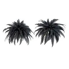 48in. Artificial Halloween Black Boston Fern - Set of 2