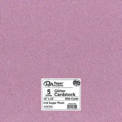 PA Paper&trade; Accents 12" x 12" Glitter Cardstock, 5 Sheets Iridescent Sugar Plum