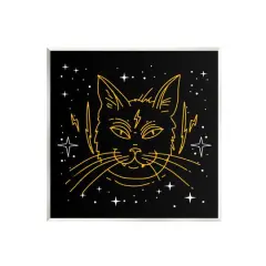 Stupell Industries Starry Cat Lightning Bolt Wall Plaque Art
