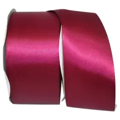 JAM Paper 2.5'' x 50yd. Double Face Satin Ribbon Wine