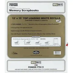 Pioneer&reg; 12" x 15" Universal Top-Loading Page Protectors with White Inserts