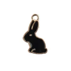 John Bead Sweet & Petite Bunny Rabbit Charms, 10ct. Black
